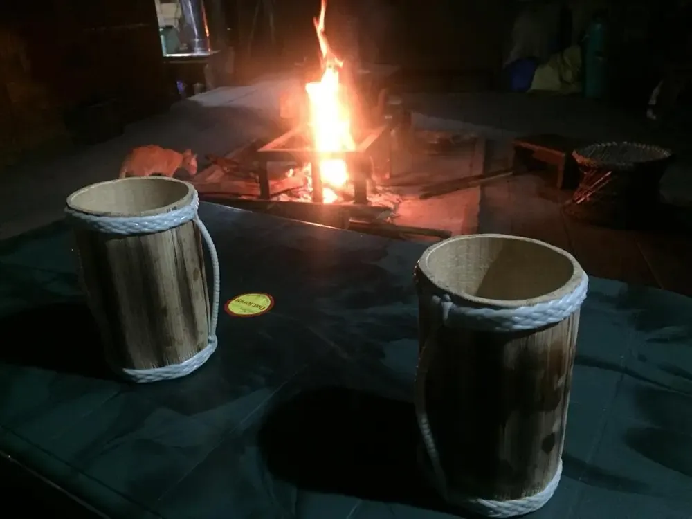 Cerveza de trigo artesanal. Los vasos también los hacían ellos. ¡Qué gozada!