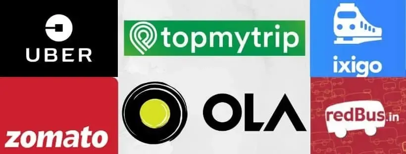 Logotipos de las aplicaciones de transporte Ola y topmytrip