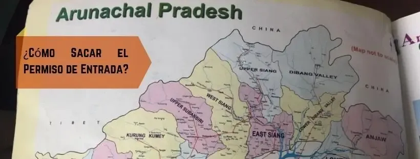 Mapa del estado de Arunachal Pradesh con sus distritos