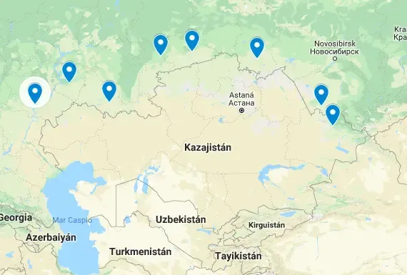 Puntos fronterizos Rusia - Kazajistán