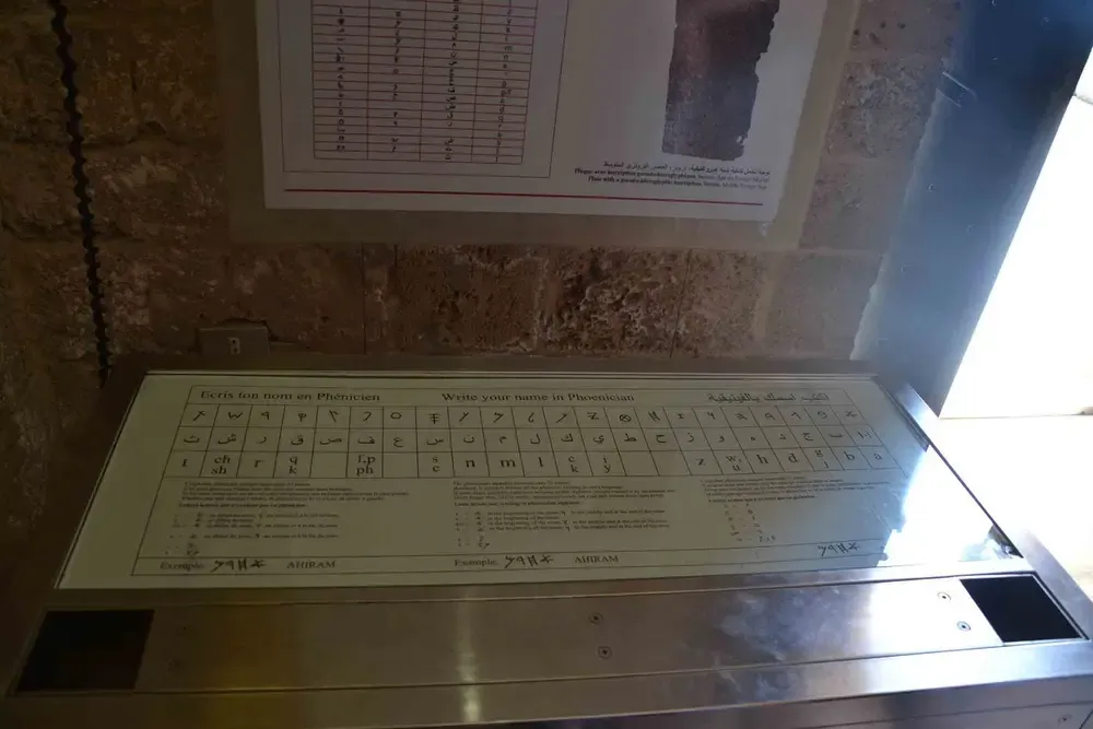 Réplica alfabeto en Biblos, Líbano