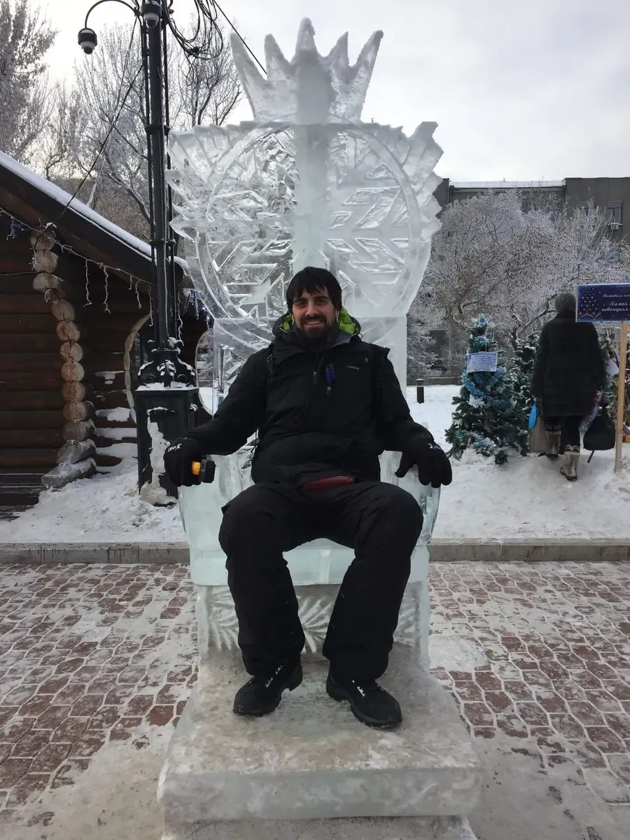Escultura de hielo en Irkutsk