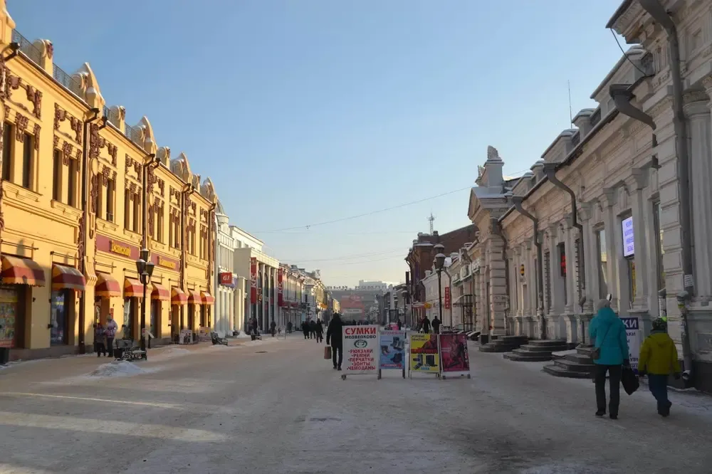 Calle de Irkutsk sin aglomeraciones